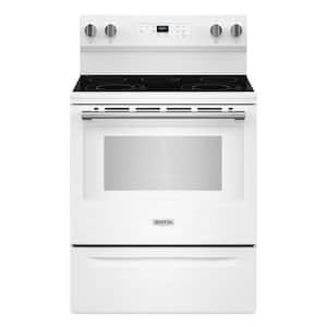 30 in. 5 Element Freestanding Electric Range in White with Precision Cooking System