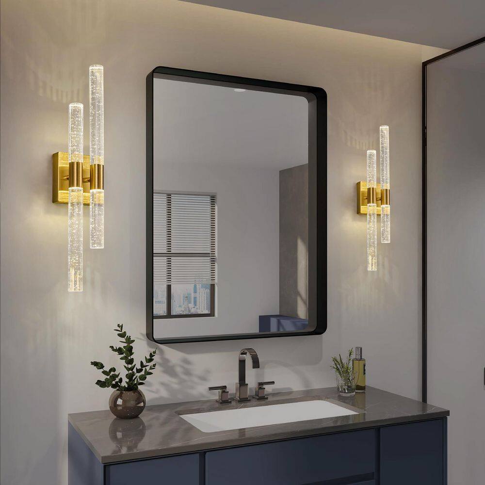 Home Lighting 21. 25in 1-Light Gold Vertical and Horizontal Crystal Wall Sconces LED Bathroom Vanity Light for Bedroom price history on PriceWatchPro