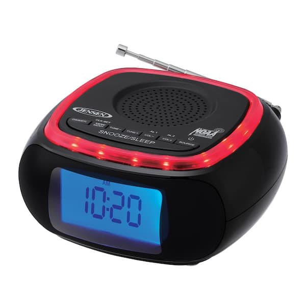 kwaadaardig Traditioneel Matrix JENSEN Digital AM/FM Weather Band Alarm Clock Radio with NOAA Weather Alert  and Top Mounted Red LED Alert Indicator Ring JEP-725 - The Home Depot