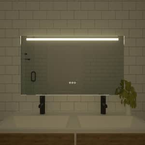 42 in. W x 24 in. H Frameless LED Single Bathroom Vanity Mirror in Polished Crystal