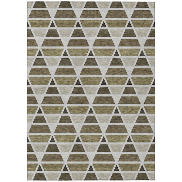 Chantille Machine Washable Indoor/Outdoor Abstract ACN2734 Brown 10 ft. x 14 ft. Area Rug
