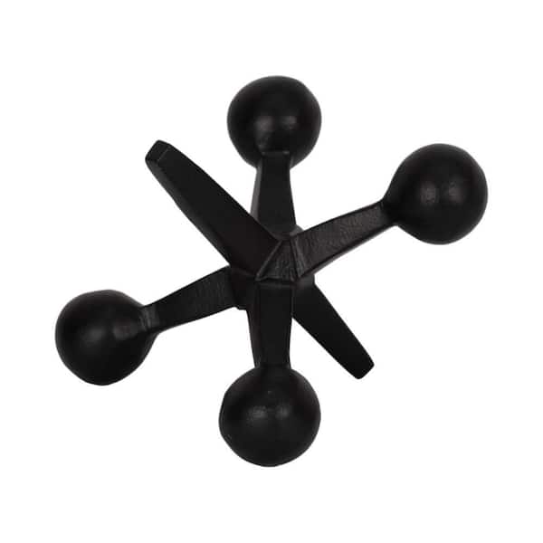 Liv & Skye Black 7 in. x 5 in. Metal Jacks Abstract Sculpture