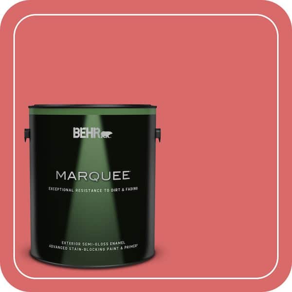 BEHR MARQUEE 1 gal. #160B-6 Coral Expression Semi-Gloss Enamel Exterior Paint & Primer