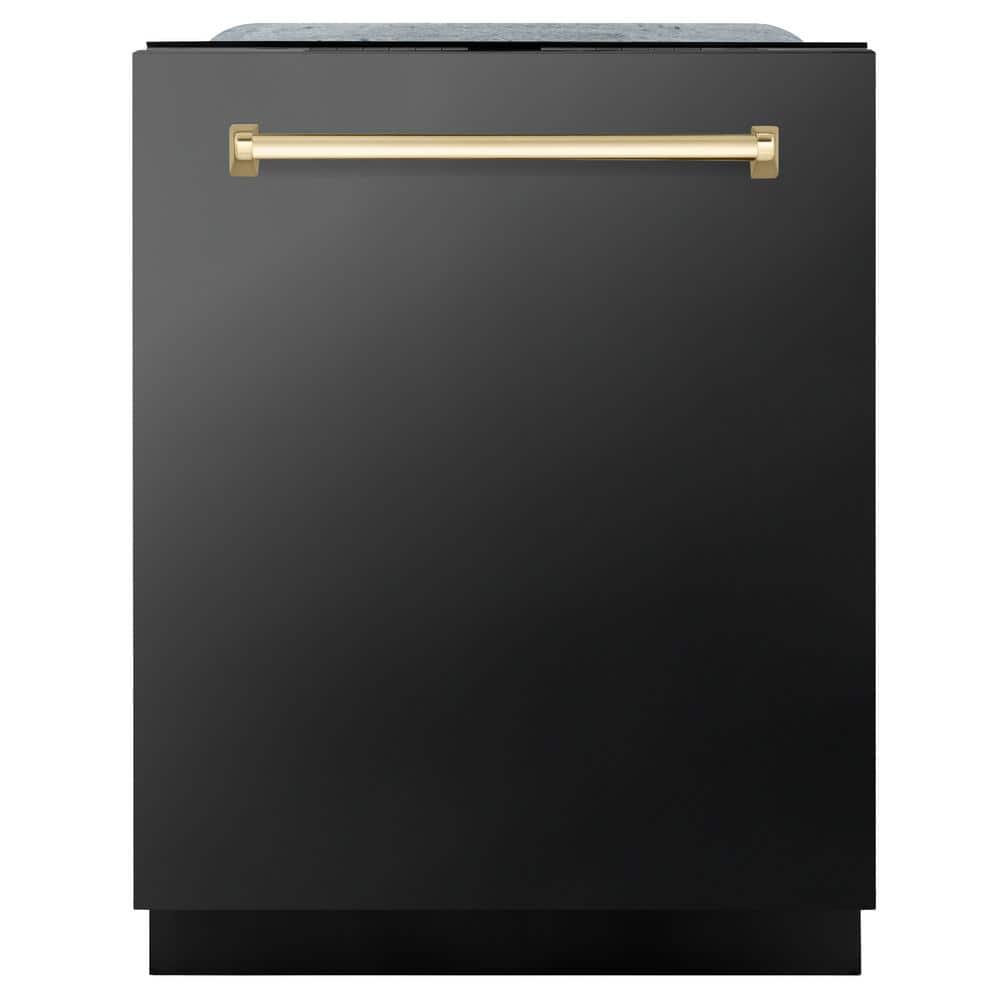 Autograph Edition 24 in. Top Control 6-Cycle Tall Tub Dishwasher with 3rd Rack in Black Stainless Steel & Polished Gold