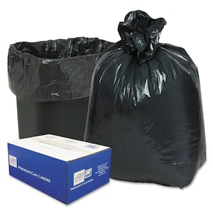 24 in. x 33 in. 16 Gal. 0.6 mil Black Linear Low-Density Trash Can Liners (25-Bags/Roll, 20-Rolls/Carton)