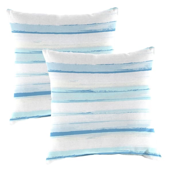 Jordan Manufacturing 16 in. L x 16 in. W x 4 in. T Square Outdoor Throw Pillow in Ombre Blue (2-Pack)