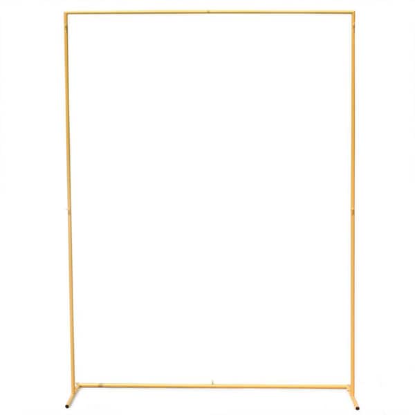 YIYIBYUS 78.7 in. x 59 in. Gold Iron Wedding Arch Arbor for Signage and Photo Backdrops