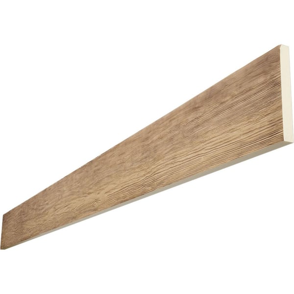 Ekena Millwork Endurathane 1 in. H x 4 in. W x 6 ft. L Rough Sawn Buttercream Faux Wood Beam Plank