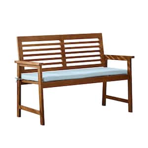 Farmhouse Chic 2-Person Wood Outdoor Bench