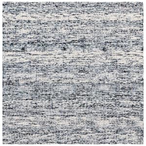 Abstract Black/Beige 6 ft. x 6 ft. Classic Crosshatch Square Area Rug