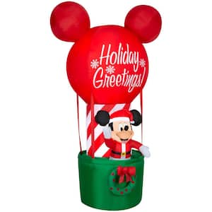 83.86 in. H x 39.37 in. L x 47.24 in. W Christmas Inflatable Airblown-Mickey Hot Air Balloon-Disney