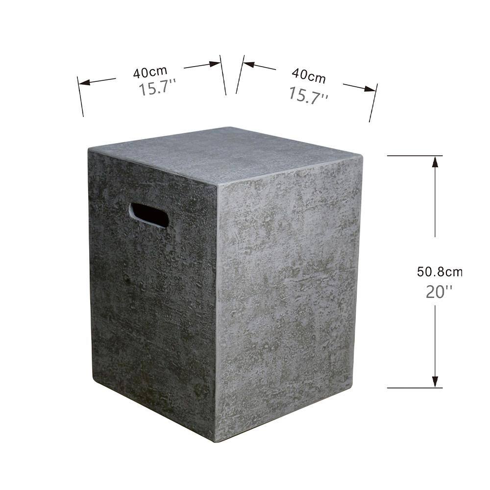 Light Gray Concrete Propane Tank Cover Side Table