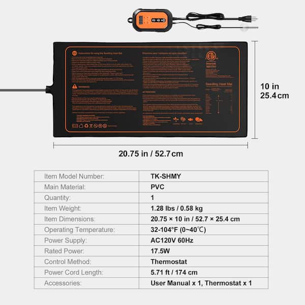 WADEO Heat At For Plants 54 X 27 C, 30W Seedling Heat At With