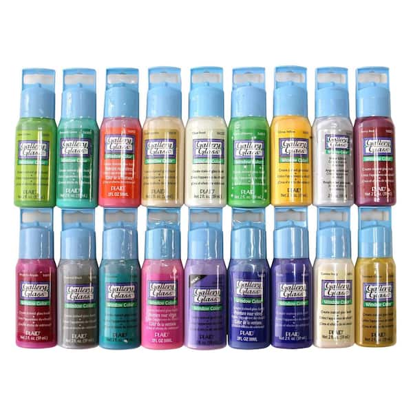 Gallery Glass 2 oz. Window Color Acrylic Paint Set Best Selling Colors II (18-Pack)