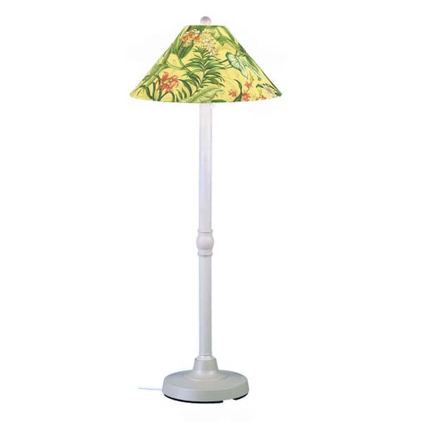 Patio Living Concepts San Juan 60 in. Outdoor White Floor Lamp with Soleil Shade