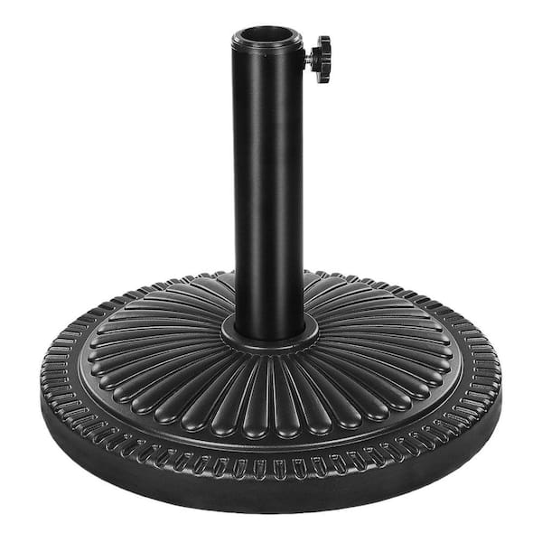 7 foot patio umbrella bases Angel Sar Pre-Filled Black Round Patio Umbrella Base for 7 to 9 ft. Market  Umbrellas, Sunflower Pattern for Patio Swimming Pool MCPR0641