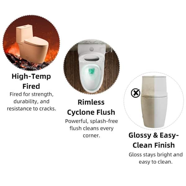 17.3 in. Elongated White One-Piece Toilet with Rimless Swirl Flush, ADA Height Toilet Bowl, Dual Flush 1.0/1.28 GPF