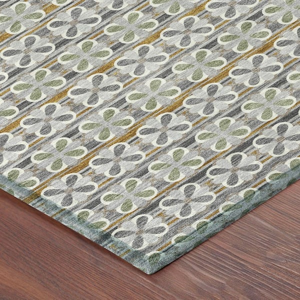 Chantille Machine Washable Indoor/Outdoor Abstract ACN2695 Gray 3 ft. x 4 ft. Area Rug