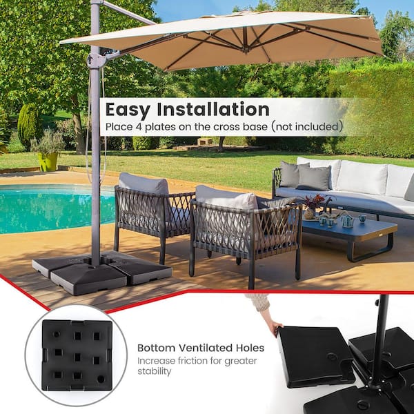 Abba patio cantilever offset umbrella base plate set sale