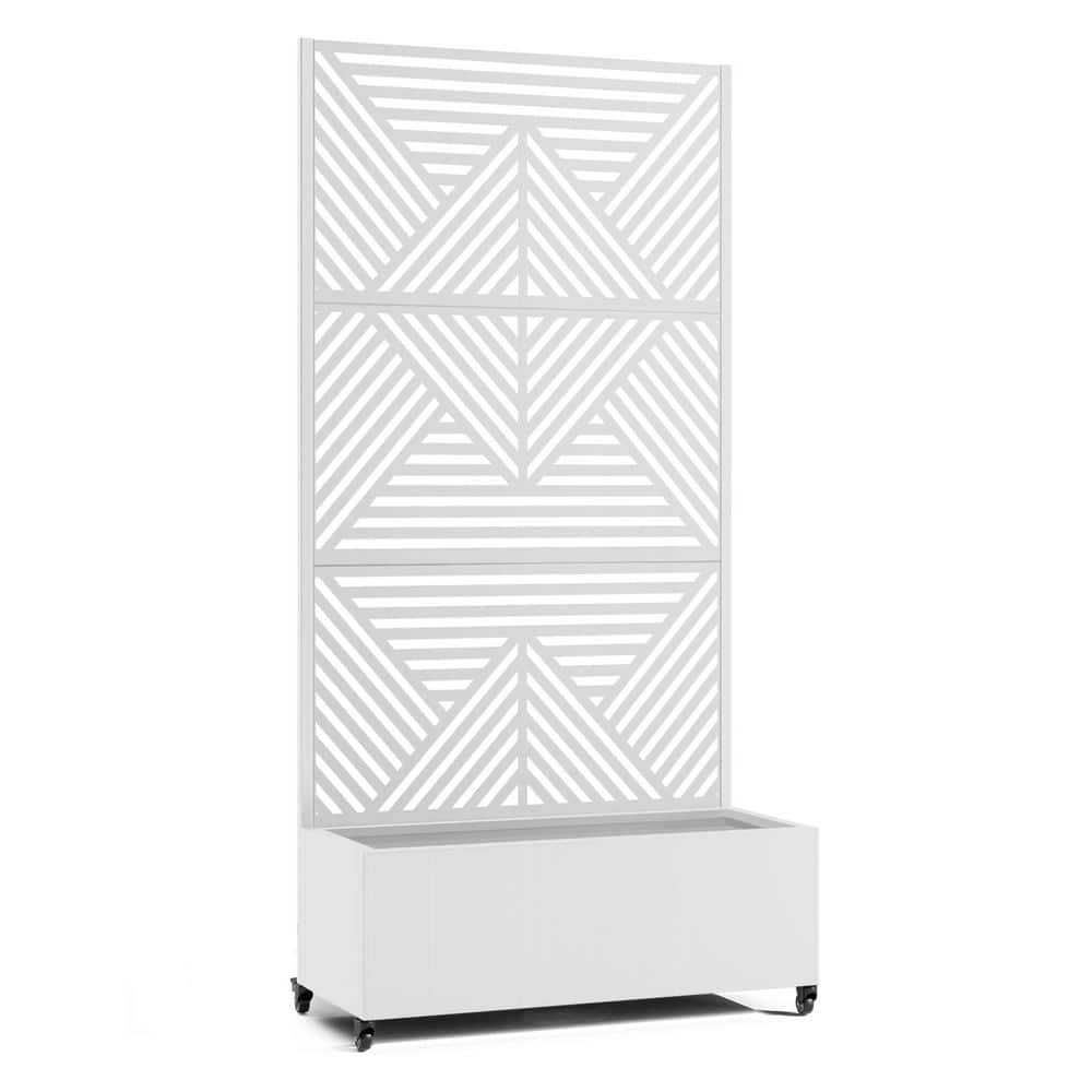 35 in. x 16 in. x 71 in. White Metal Raised Garden Planter Box with Trellis, Rolling Wheels price history on PriceWatchPro