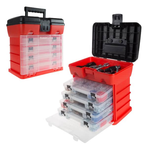 5-Compartment Small Parts Organizer, Red