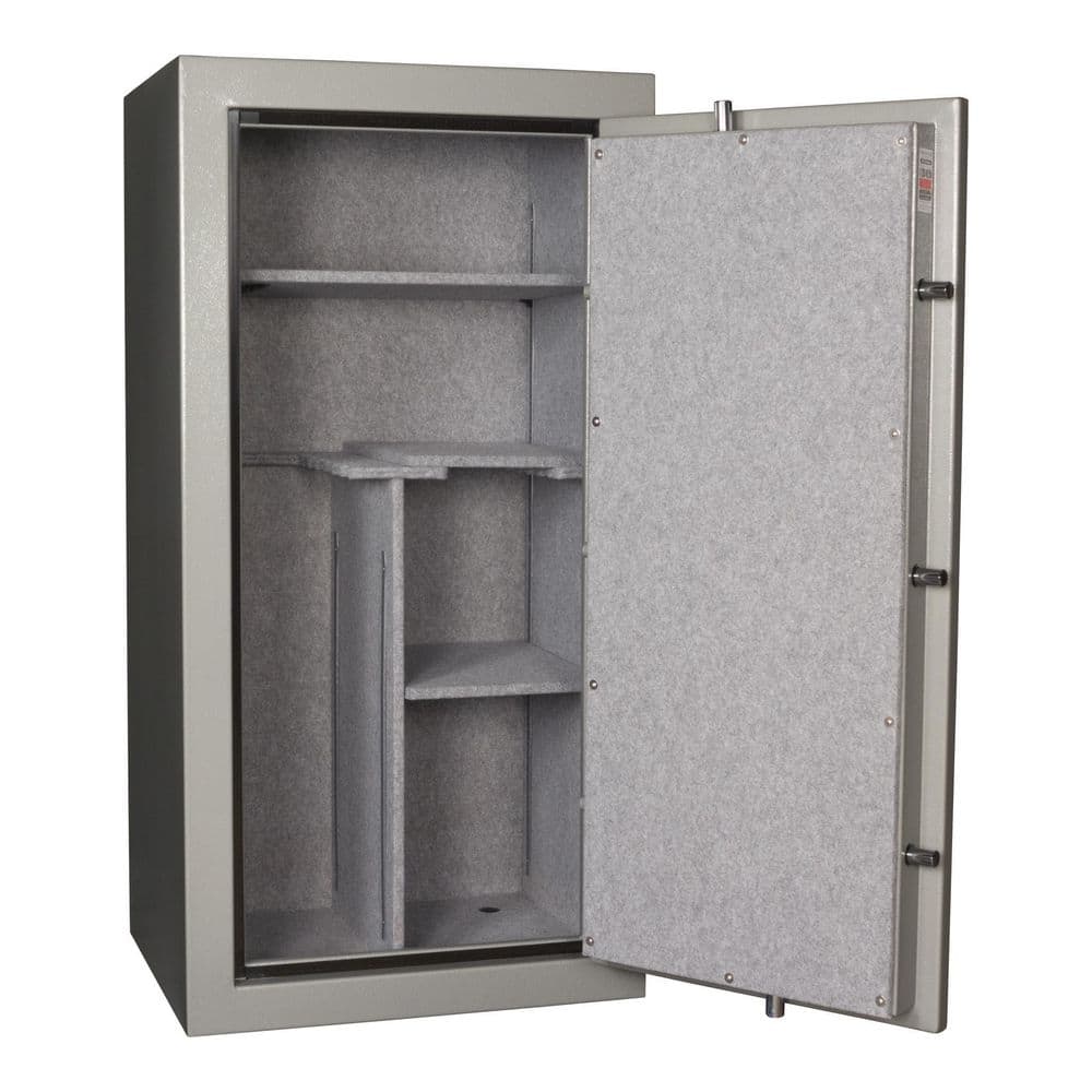 Gray Fireproof 24-Gun Safe with Mechanical Dial Lock