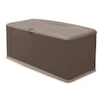 Rubbermaid Extra Large Resin Weather Resistant Outdoor Storage Deck Box,  120 Gal., Putty/Canteen Brown, for Garden/Backyard/Home/Pool