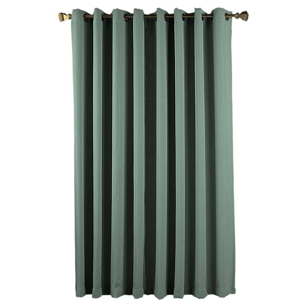 Green 110" x 84" Pleated Blackout Grommet Polyester Curtain Panel