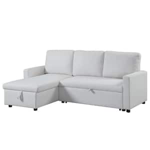 Hiltons 54 in. W 2-piece Fabric L Shaped Sectional Sofa in Beige