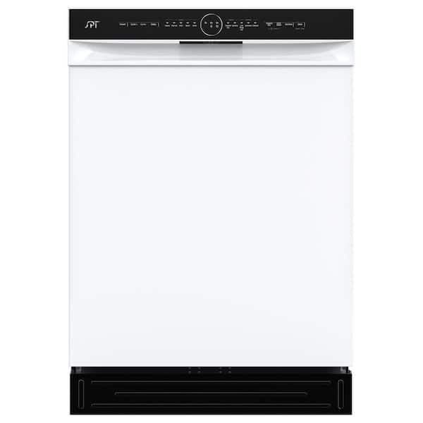 24 in. Front Control Built-In Tall Tub Dishwasher in White with 5 Cycles, 54 dBA, Smart Wash, and 3rd Rack