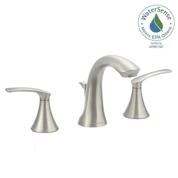 Moen Darcy 8 In Widespread 2 Handle High Arc Bathroom Faucet In Spot Resist Brushed Nickel Ws84551srn The Home Depot