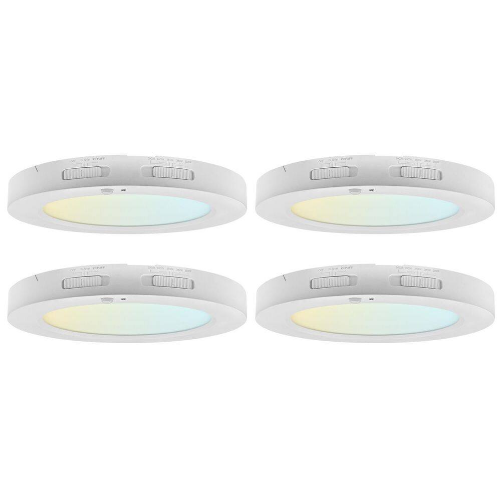 7 In. 1 Light Integrated LED Flush Mount Light + PIR Motion Sensor, 13W, 1100LM, 5CCT, Dimmable, CRI90, Title 24,4 Pack price history on PriceWatchPro