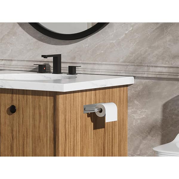 Bathroom Double Post Pivoting Toilet Paper Holder Adhesive or Wall Mounted Options Wall Mounted Stainless Steel