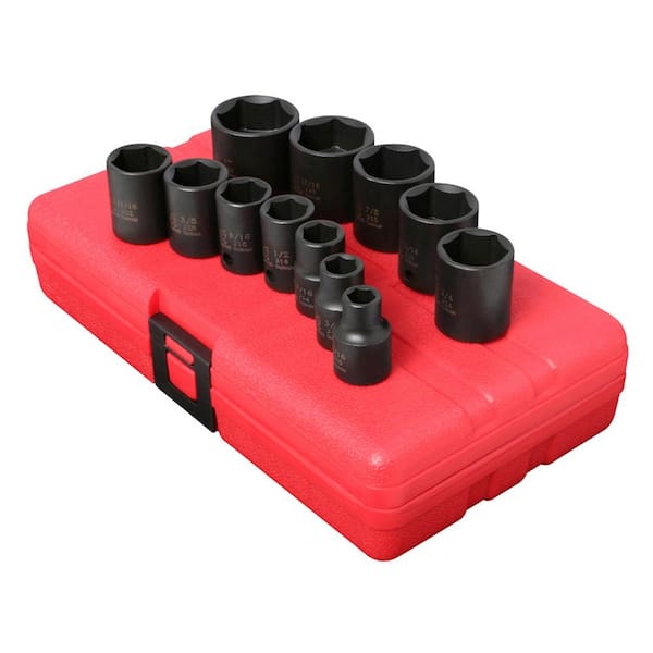 SUNEX TOOLS 3/8 in. Socket Set Impact Drive STD SAE (12-Piece) SUN3360 ...