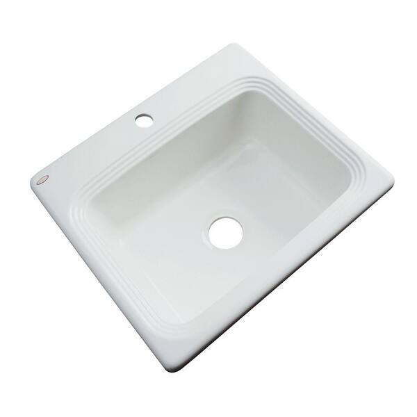 Thermocast Rochester Drop-In Acrylic 25 in. 1-Hole Single Bowl Kitchen Sink in Ice Grey