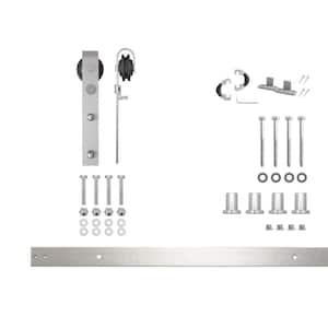 5.5 ft./66 in. Brushed Nickel Non-Bypass Sliding Barn Door Track and Hardware Kit for Single Door
