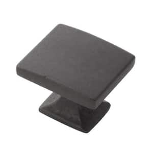 Forge 1-7/16 in. x 1-1/4 in. Black Iron Cabinet Knob