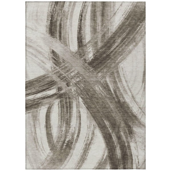Chantille Machine Washable Indoor/Outdoor Abstract ACN2421 Taupe 10 ft. x 14 ft. Area Rug