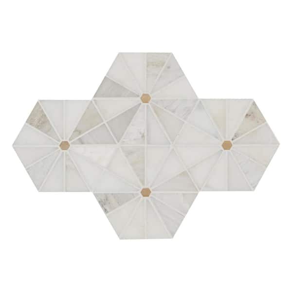 MSI Elegante White Pinweheel 12 in. x 11 in. x 8mm Stone Metal Mesh-Mounted Mosaic Tile (8.5 sq. ft./Case)