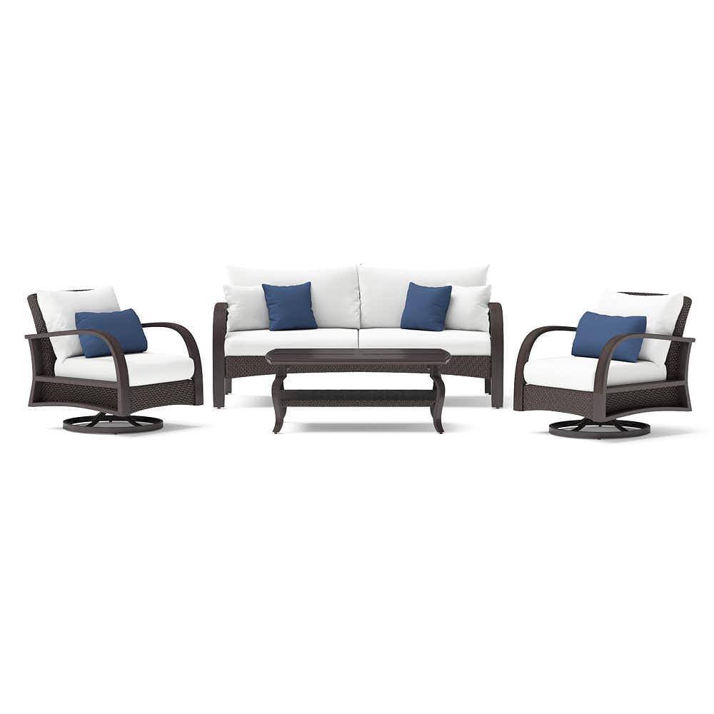 Barcelo 4-Piece Wicker Motion Patio Seating Set With Sunbrella Bliss Ink Cushions price history on PriceWatchPro