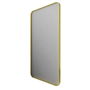 72 in. W x 36 in. H Rectangular Aluminum Framed Wall Bathroom Vanity Mirror in Gold