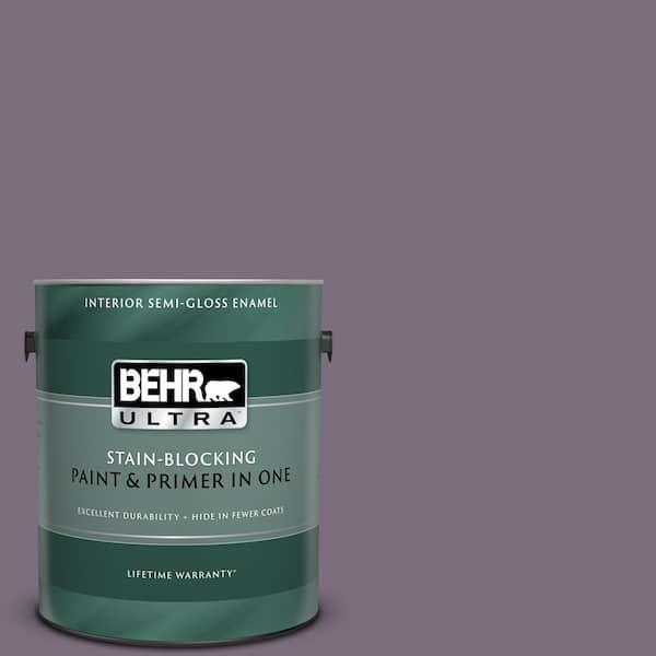 BEHR ULTRA 1 gal. #UL250-20 Plum Shadow Semi-Gloss Enamel Interior Paint and Primer in One