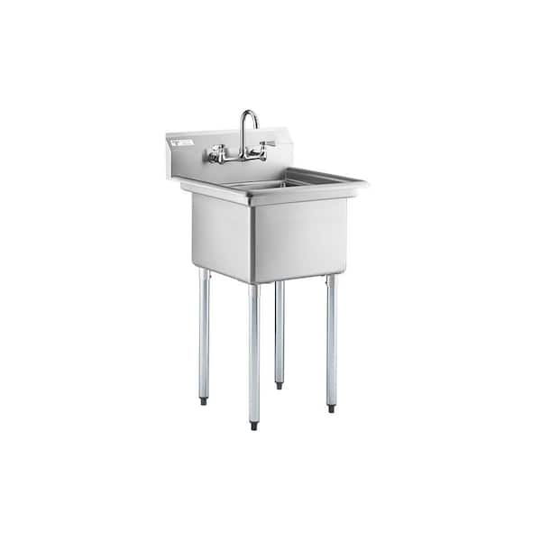 Aoibox 24 in. x 24 in. Freestanding Commercial Laundry/Utility Sink ...