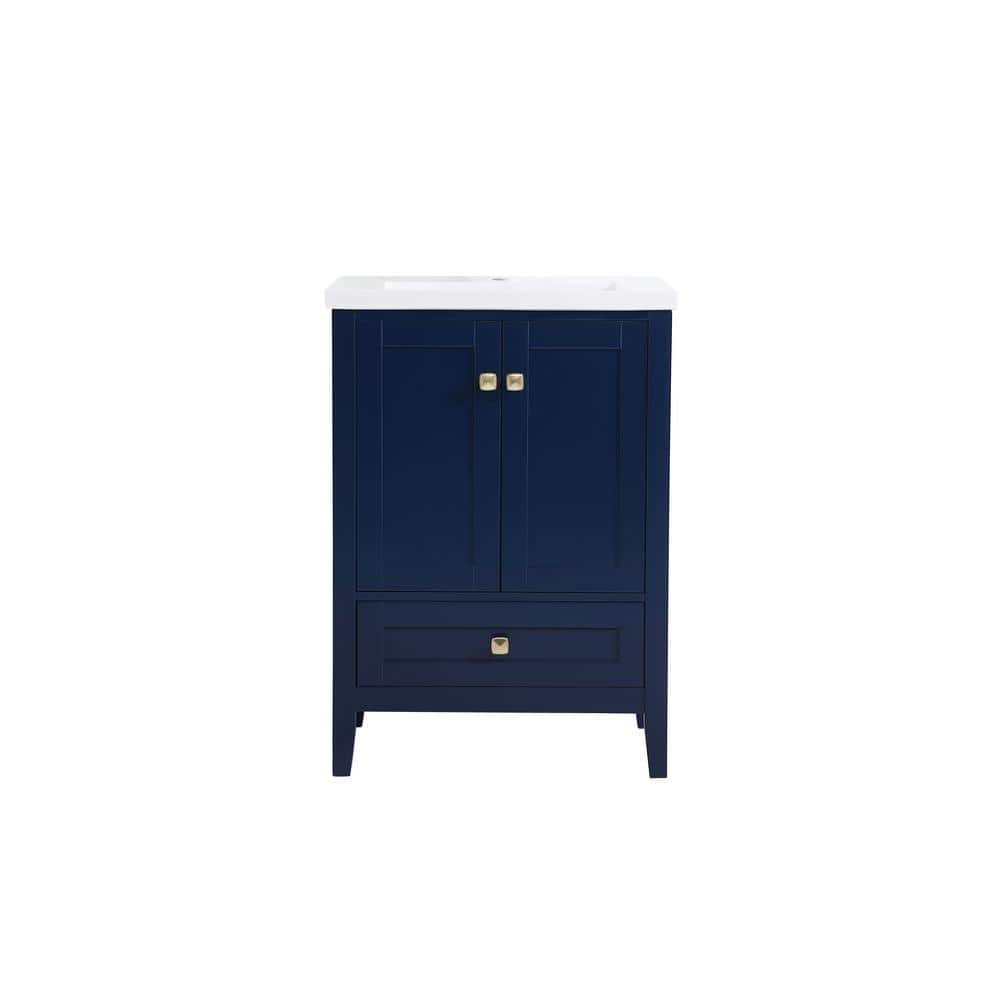 Simply Living 24 in. W x 18 in. D x 34 in. H Bath Vanity in Blue with White