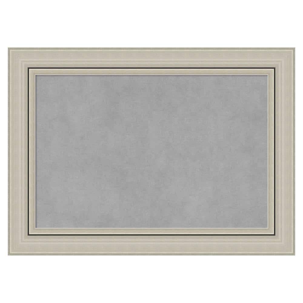 Romano Silver Narrow Framed Grey Magnetic Memo Board