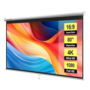 VIVOHOME 100 in. Manual Pull Down Projector Screen X002CMJAQF