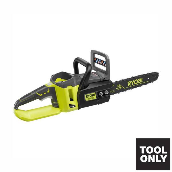 RYOBI 14 in. 40V Brushless Lithium-Ion Cordless Battery Chainsaw