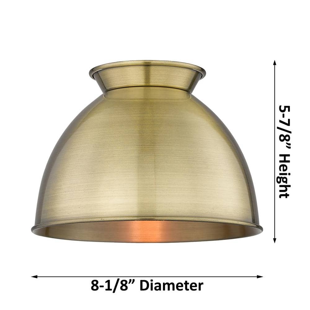 Antique Brass Mini Pendant Light with Metal Shade