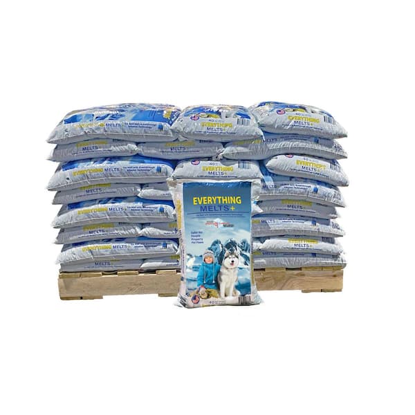 40lbs. Infused Ice Melt pallet, Calcium and Potassium Chloride, Corrosion Inhibitor, Anticaking 56 bag