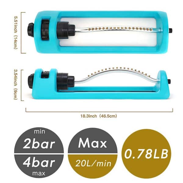 MOEPISY 2 Pack 3,600 sq. ft Lawn Sprinkler, Oscillating Sprinkler